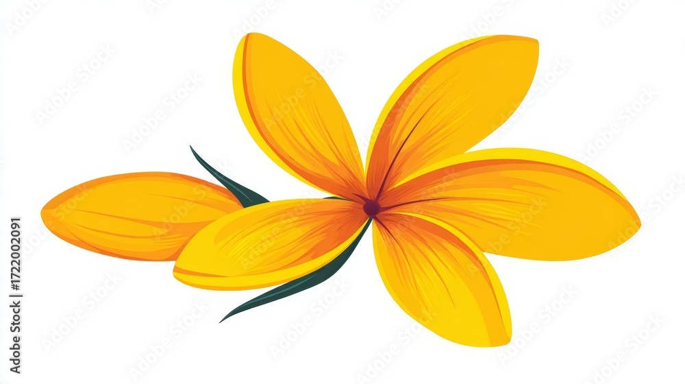 Obraz premium Bright orange and yellow flower blossom isolated on white for nature beauty macro close-up lily petal plant bud botany
