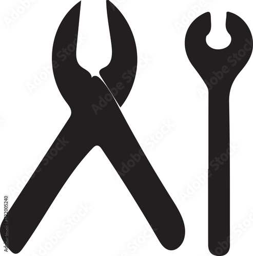Illustrative Spanners and Pliers Depicting Repair Works and Engineering Expertise for Maintenance and Construction Services, Emphasizing Manual Dexterity