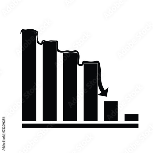 The bar chart shows the company's decreasing losses.