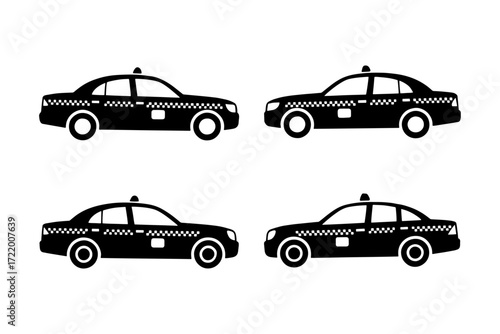 Taxi cab transport vehicle silhouette