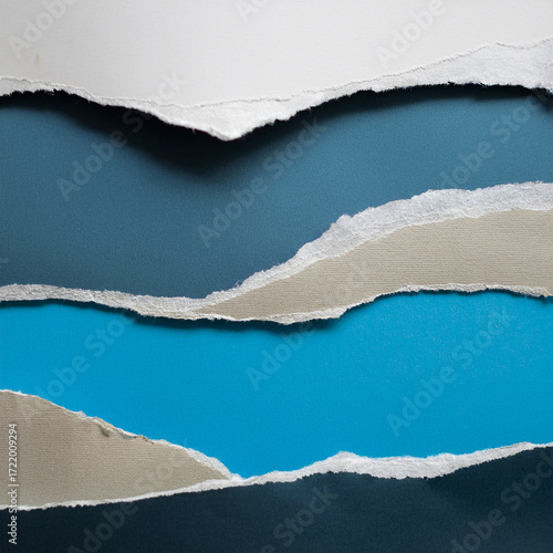 Colorful Torn Paper with Empty Space | Ripped Paper Edge Isolated Background