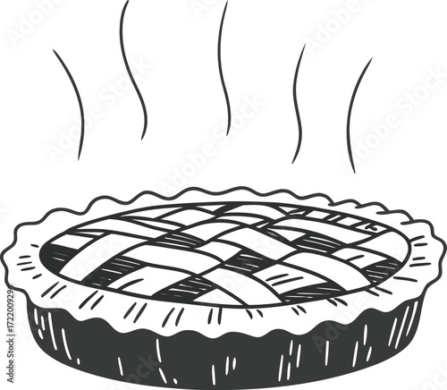 Delicious freshly baked apple pie with steam rising evoking warmth and homemade comfort isolated on transparent background