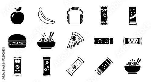 A Collection of Delicious Food and Snack Icons for Your Projects