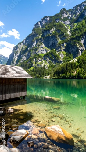 Mountain lake serene landscape