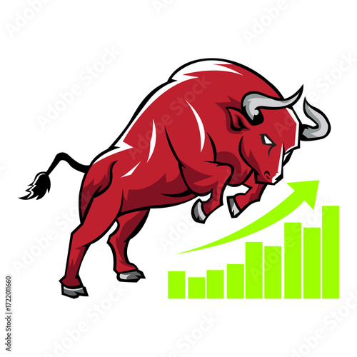 Vector Bull and Bear Market Illustration with transparant background high resolution