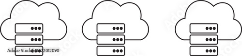 cloud computing concept vector.Digital cloud computing icon linking network circuitry, symbolizing technological connectivity