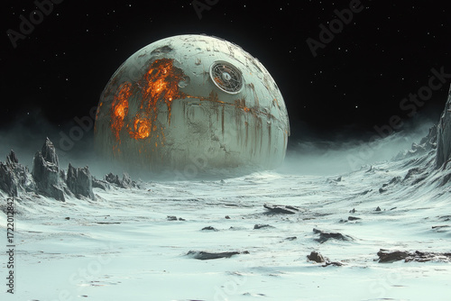 Star Wars Death Star Destroyer in snow.