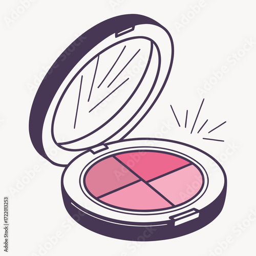 Elegant makeup palette with pink shades for a fresh, modern look, perfect for beauty blogging, cosmetic ads, and lifestyle content