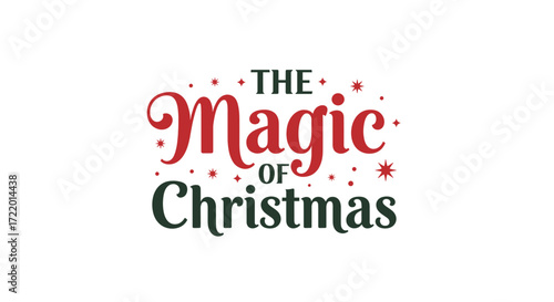 The Magic of Christmas in colorful typographic art design  