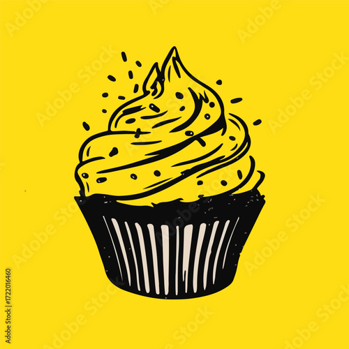 vector illustration of a cupcake