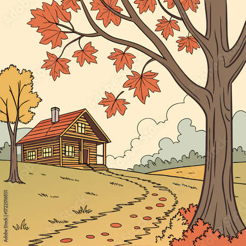 autumn landscape with trees