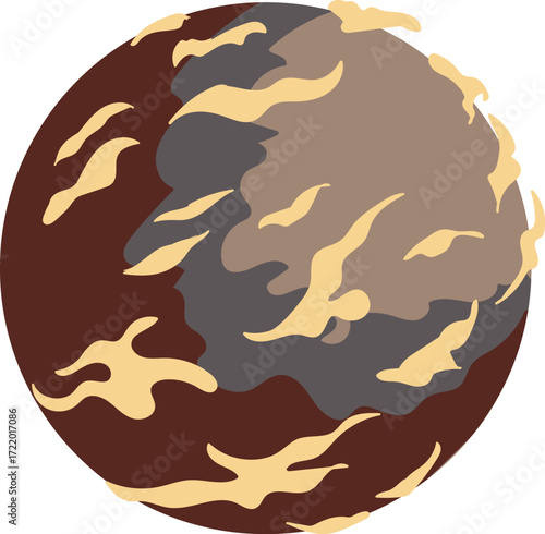 vector art of gaseous planet with clouds and dense atmosphere