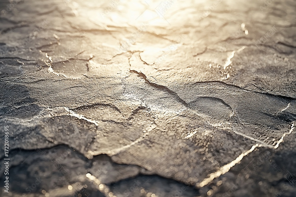 Obraz premium Cracked, sunlit stone surface texture
