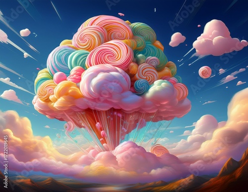 Generated image : nuages de sucre d'orge