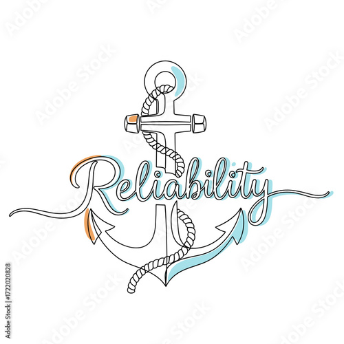 Anchor illustration with the word "Reliability" in flowing script