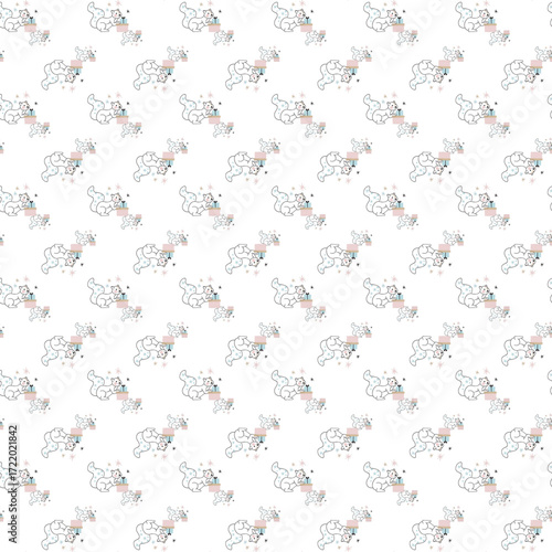 
Seamless childish pattern with cute farm animals creative kids texture