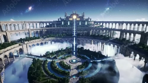 Aerial view of majestic citadel