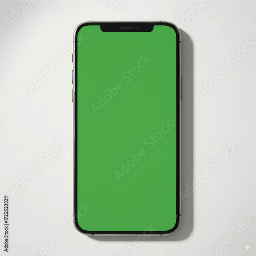 Modern Smartphone with Green Screen Display for Custom Content.