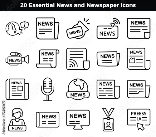 20 Essential News and Newspaper Icons media information