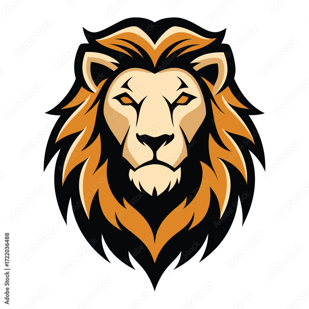 Obraz premium Lion Head Mascot Logo Graphic Vector