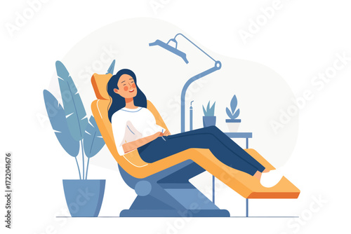 woman at the dentist dentistry isolated