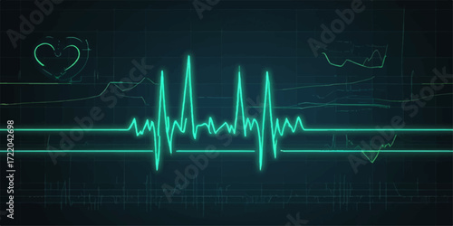 An ECG shows the heart's rhythm as a pulsing line on a monitor, creating a cardiogram that graphs the electrical beats of life