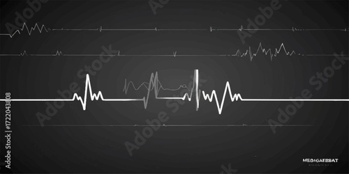 A medical monitor shows a green line of a healthy heartbeat on an EKG graph
