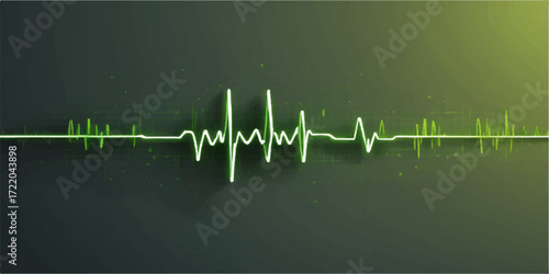 A continuous green line on a medical monitor illustrates the rhythmic heartbeat of a healthy life