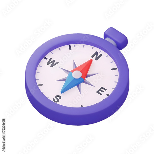 Free Download Purple 3d compass isolated on transparent background - GFXLoad