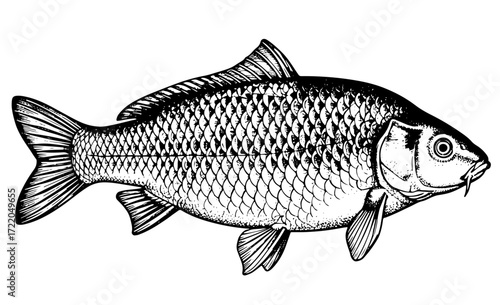 carp svg illustration vector line