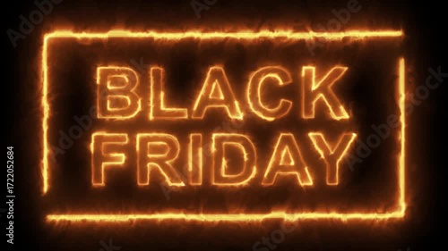 Black Friday on Fire. Black Friday Commercial video.Background for Promo Video. Black Friday 