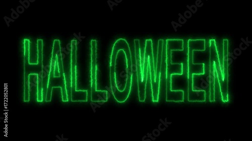 Happy halloween neon animation happy halloween pumpkin spooky ghost spider cobweb bat halloween day.