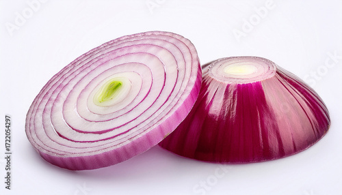 Onion Slices On White Background