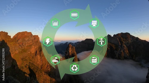 17 Global Goals Concept Earth Plexus Design in Moss Forrest Hintergrund Motion Graphic Animation 4K.