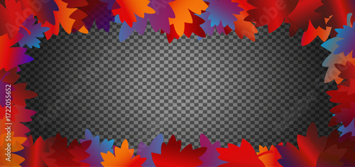 Autumn background. Banner design background with falling red autumn leaves.