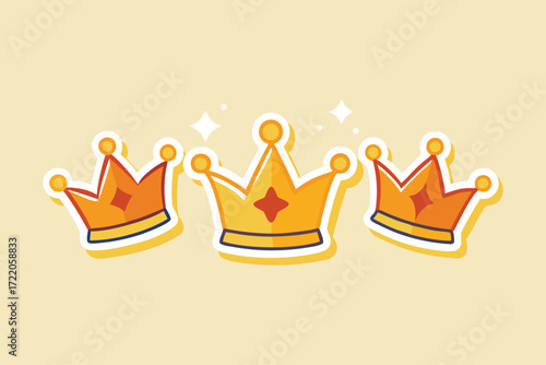 Golden Crown Illustration on White Background Vector