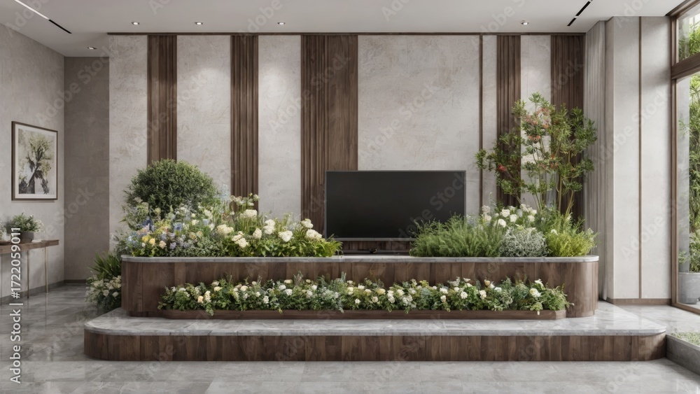 Fototapeta premium Serene Japanese Garden with Traditional Elements and Tranquil Atmosphere