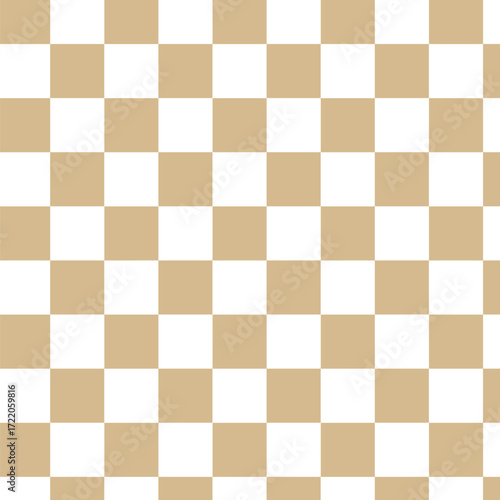 Beige or brown color checkerboard or chess board seamless pattern design