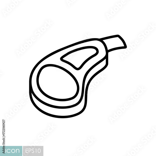 Lamb Chops Vector Outline Icon Design