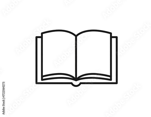 Simple outline of an open book