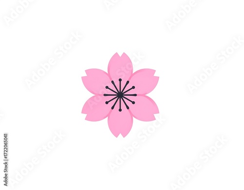 Simple pink cherry blossom graphic