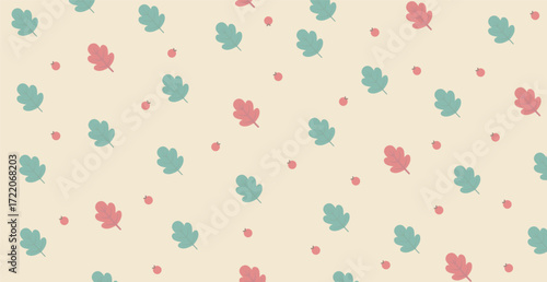 Wallpaper Mural Pattern of various leaves on a white background - Vector illustration Torontodigital.ca