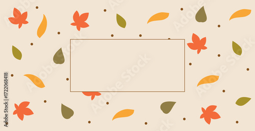 Realistic autumn foliage, white background with space for text - Vector illustration