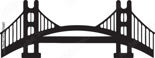 A black bridge with a white background that says a bridge
