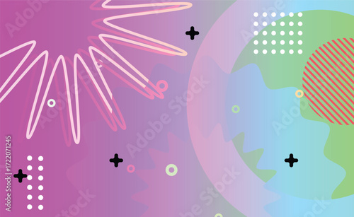 abstract blue purple gradient geometric shapes background. Cool flat vector design