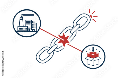 Supply Chain Disruption Infographic Vector Illustration