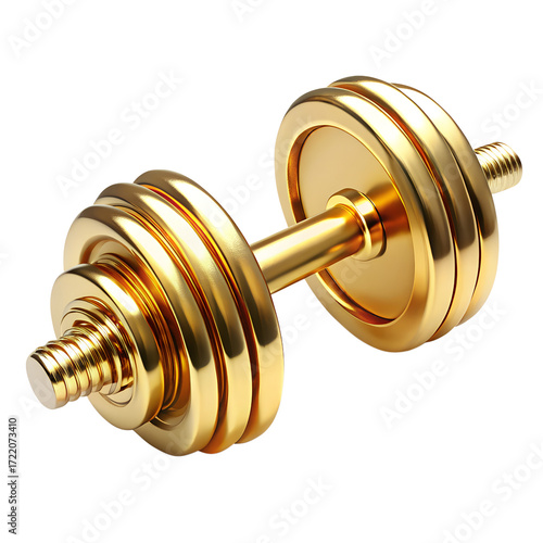 Dumbbell isolated on transparent background PNG for fitness, gym workout, and strength training designs