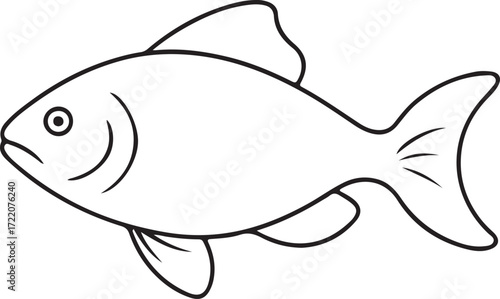 Carp fish line art vector
