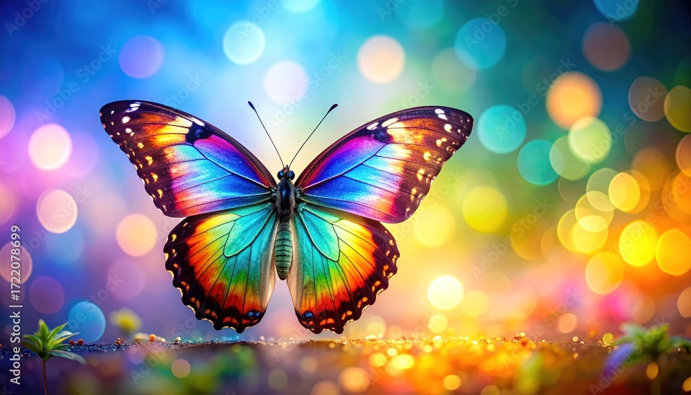 Fototapeta premium Colorful Butterfly with Bokeh Background