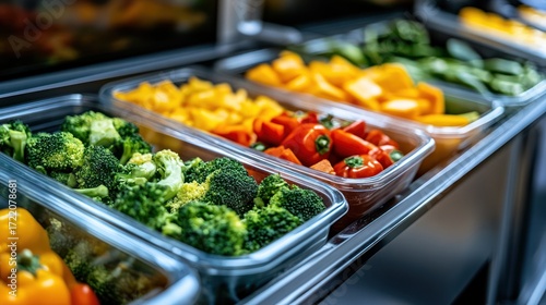 Fresh vegetables on display in a market during the afternoon